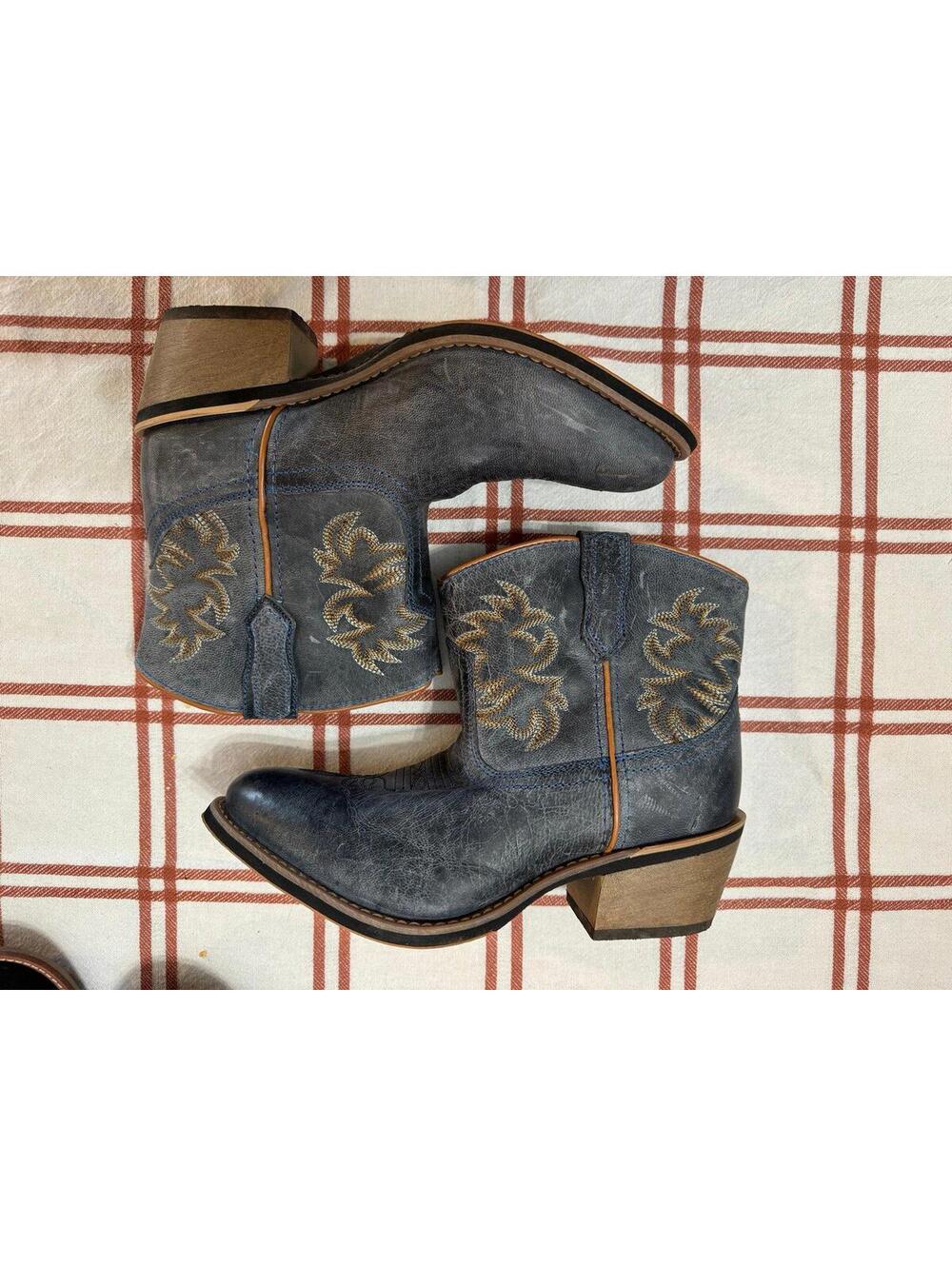 LAREDO WOMEN'S SAPPHRYE WESTERN COWBOY LEATHER ANKLE BOOTS sz 7 EUC